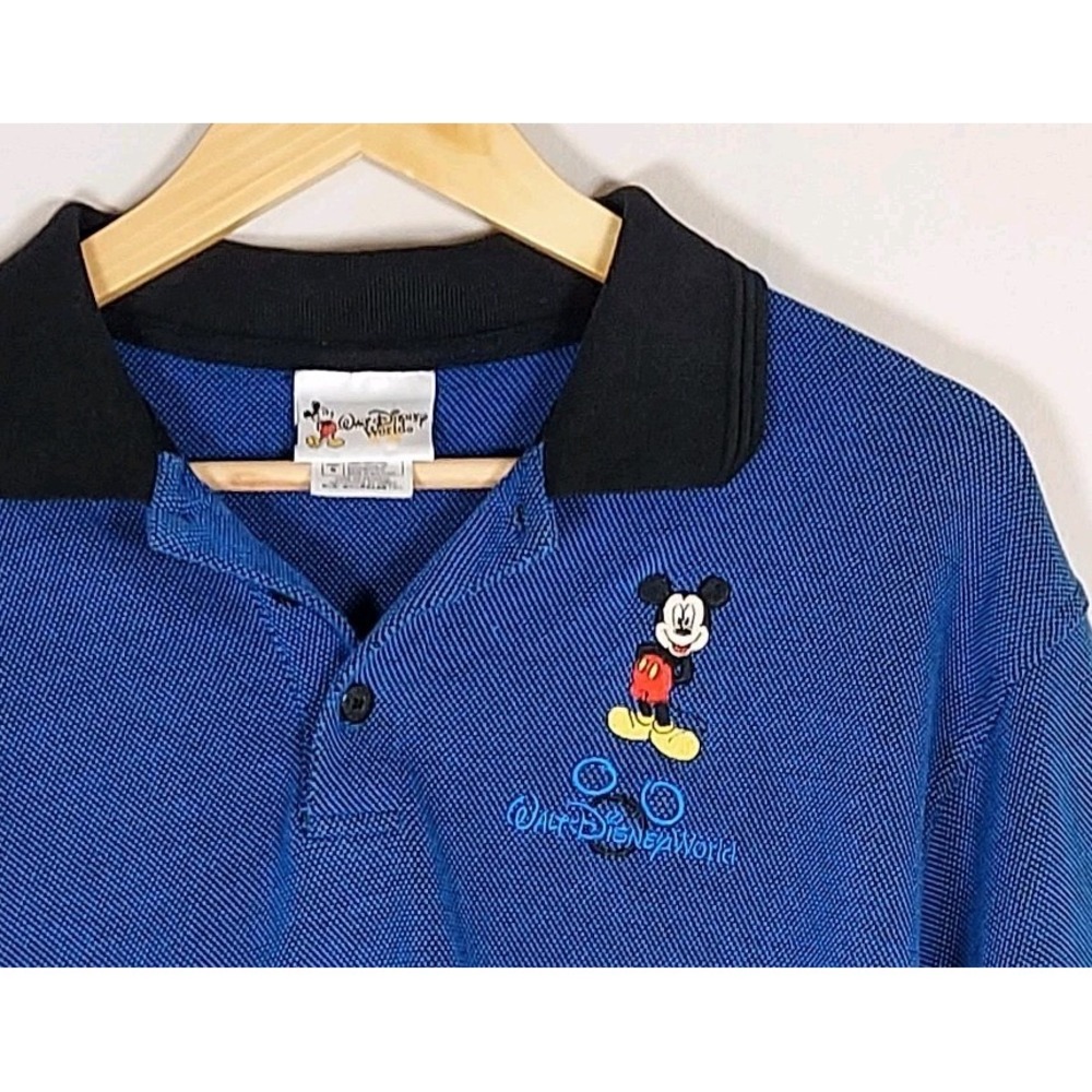 Walt Disney World Polo Shirt Mens Small Blue Vintage Mickey Mouse Embroidered